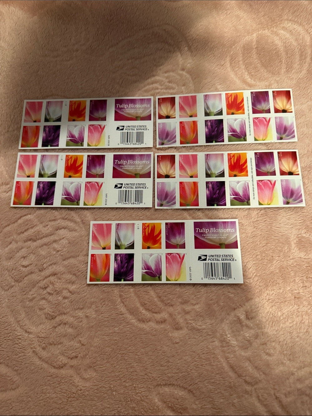 United States Postal Service Tulip Blossoms Forever Stamps - Pink & Purple